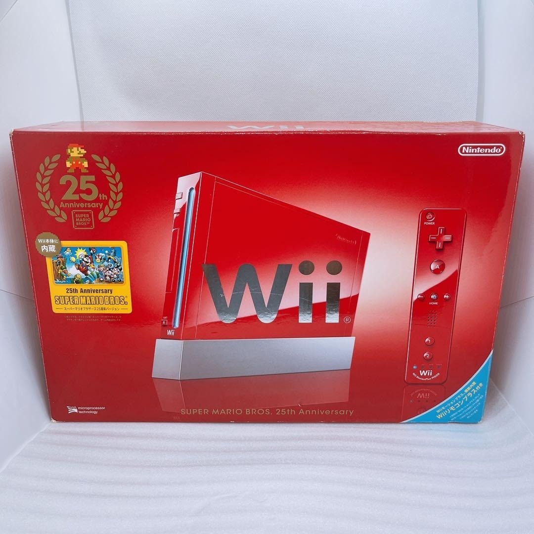 Nintendo Wii Super Mario Brothers 25th Anniversary Red Console From Japan