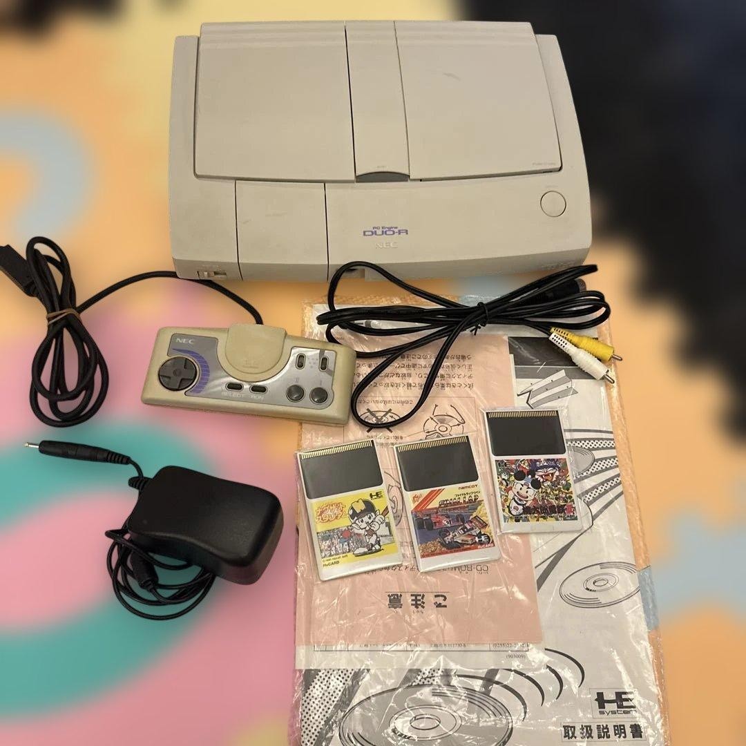 NEC PC Engine DUO R Console with Controller AC Adapter AV Cable Final Lap
