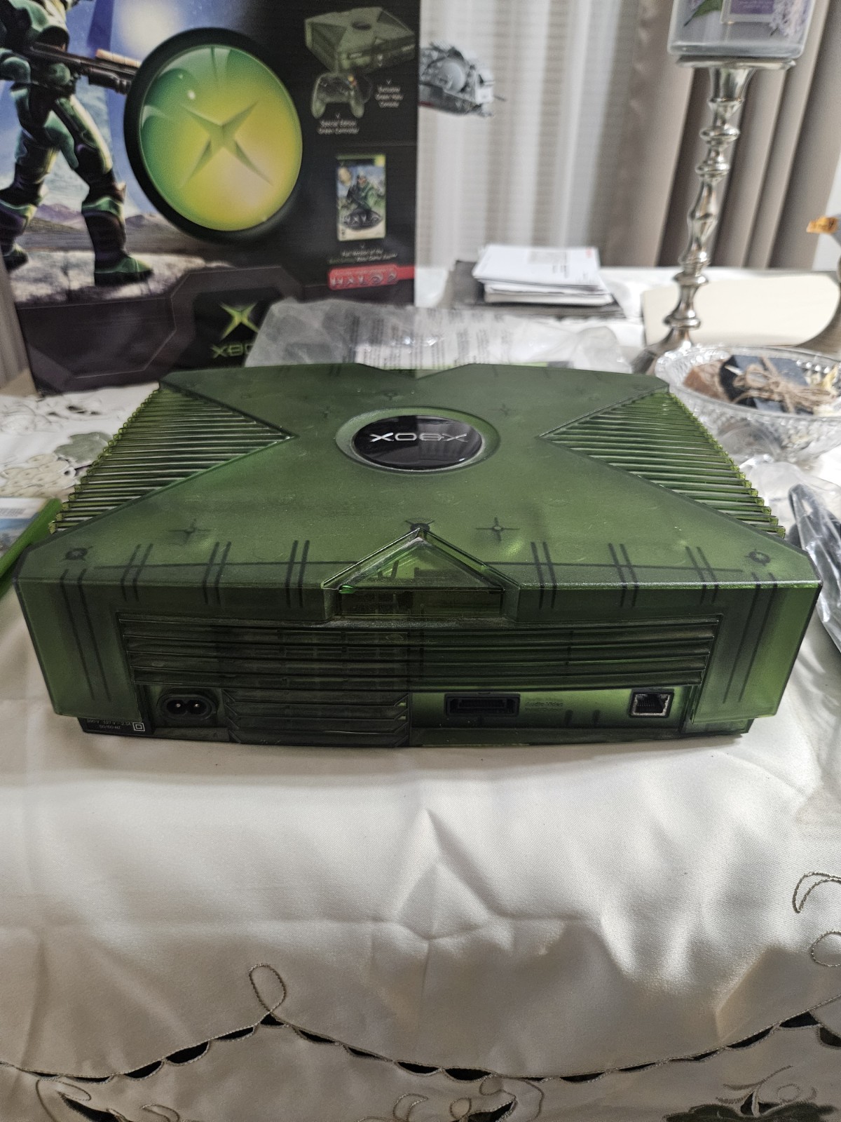 OG Xbox Halo Edition System Console In Box With 4 Controllers And Extras