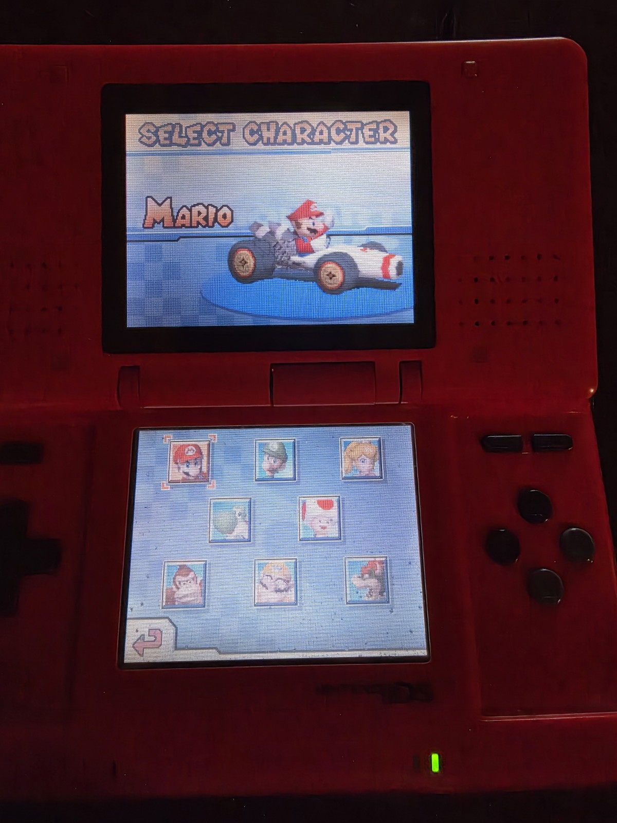 Nintendo DS Original/Launch Edition Red Handheld System With Mario Kart DS