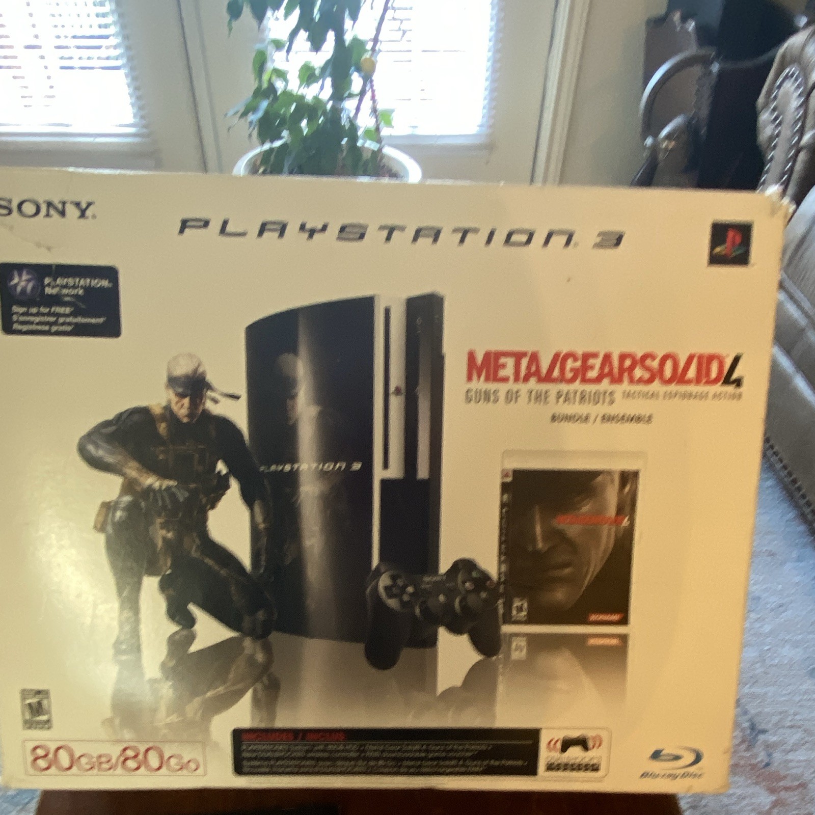 Sony PlayStation 3 PS3 80GB Black Metal Gear Solid 4 Box & manuals