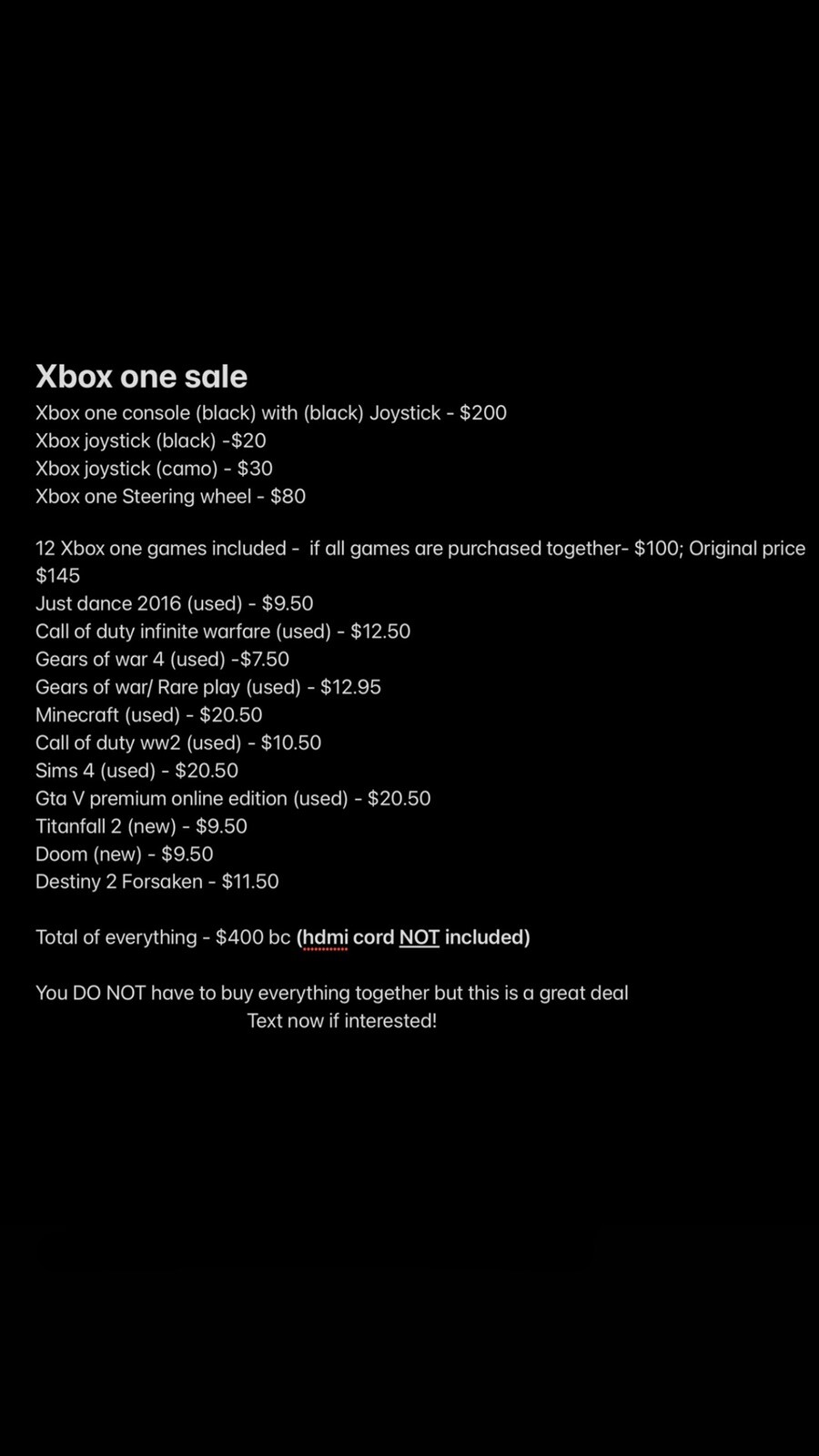 Microsoft Xbox One Day One Edition 500GB Black Console
