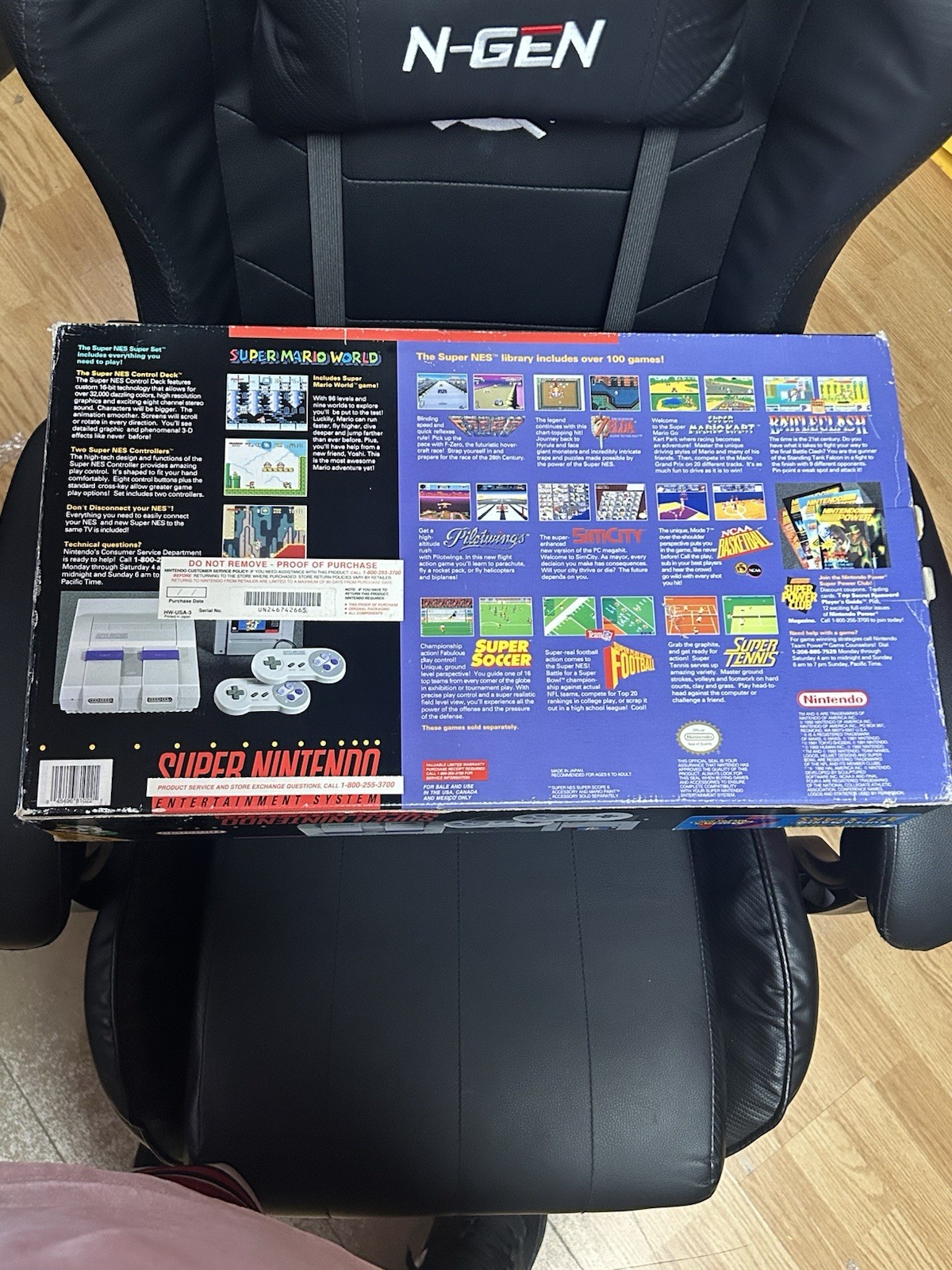 Nintendo Super NES Super Set Console Super Mario World/Mario All Stars in Box