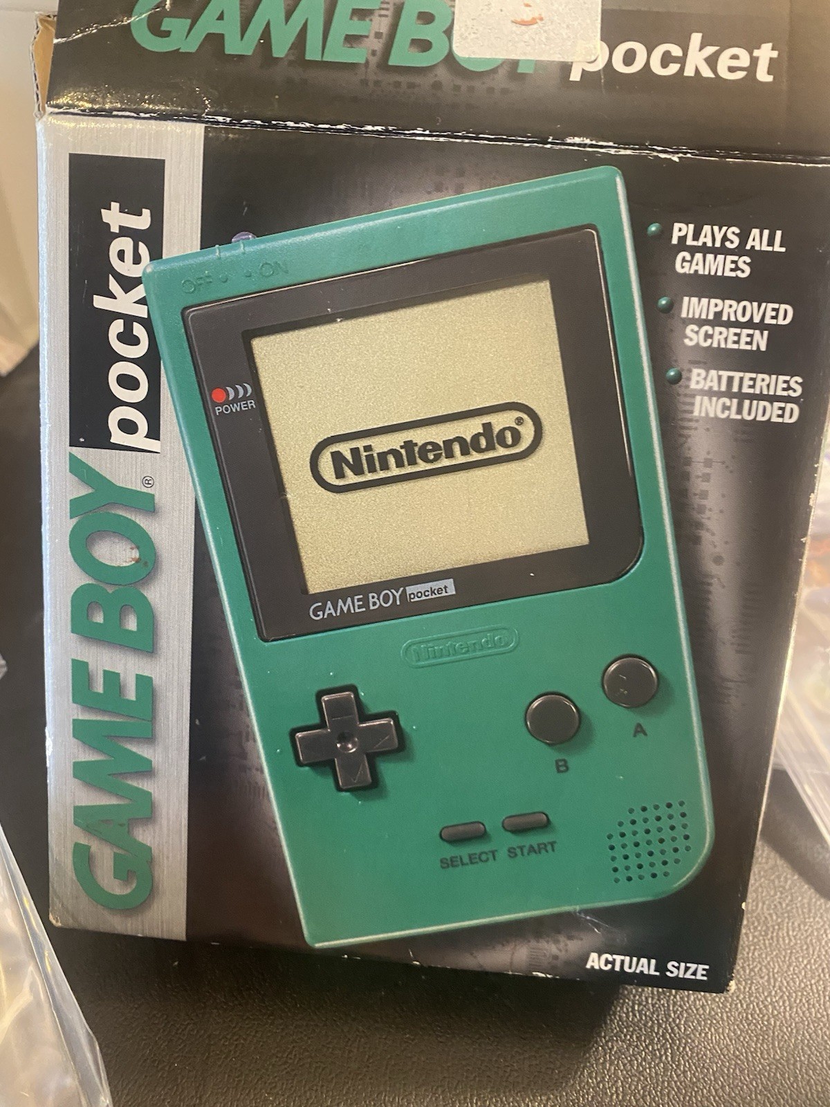 Nintendo Game Boy Pocket Green Handheld Console System with Box and Manual