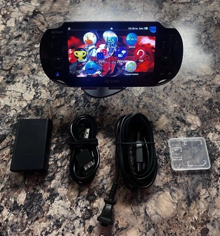 PS Vita PCH-1000 1100 Wi-Fi OLED (BLACK) w/Charger +SD2Vita + 256 GB MICRO SD.