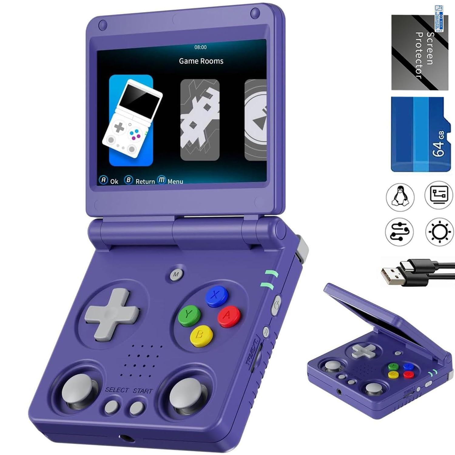 Retro Handheld Game Console with 64G, 5532 Games, 5G WiFi, Bluetooth, HDMI