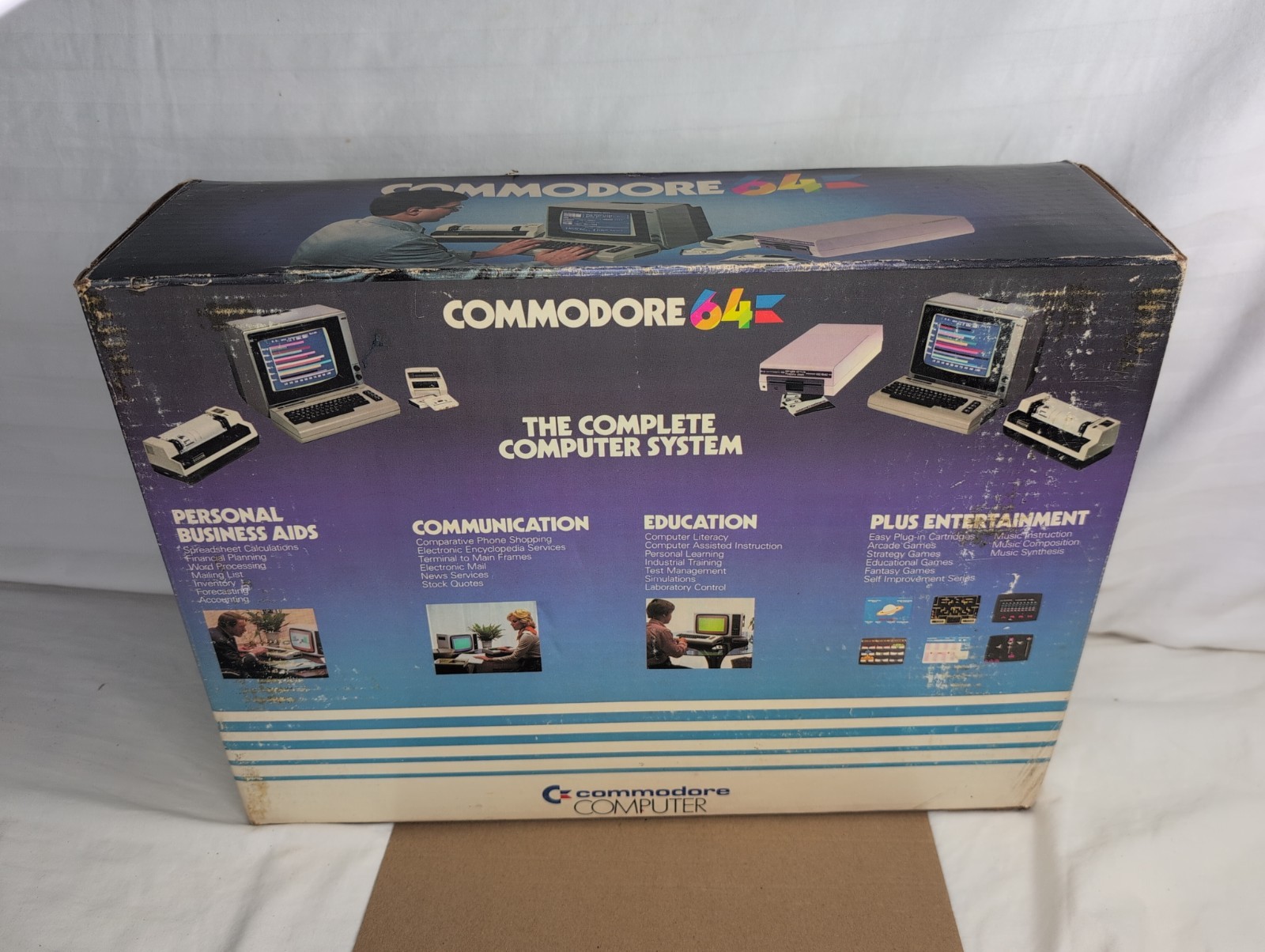 Commodore 64 Vintage Computer Untested With Box Matching Number Manual & Cords
