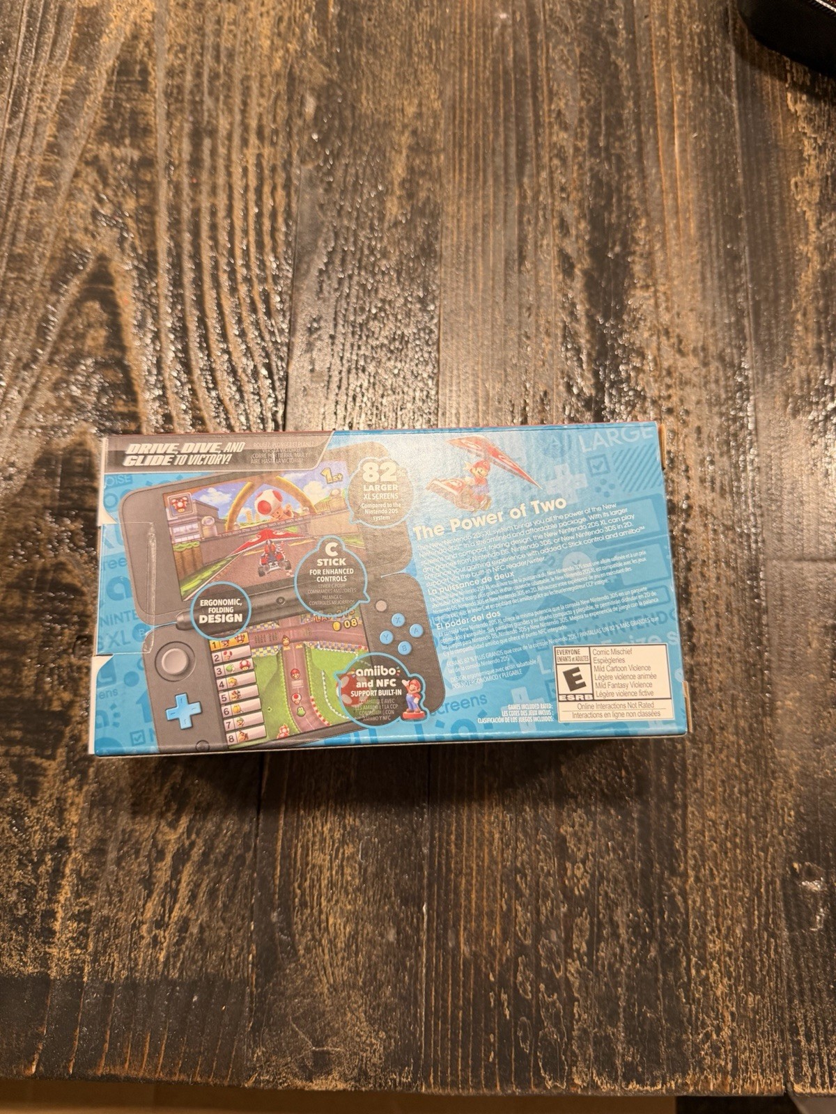 New Nintendo 2DS XL Black Turquoise Blue Console Handheld System CIB
