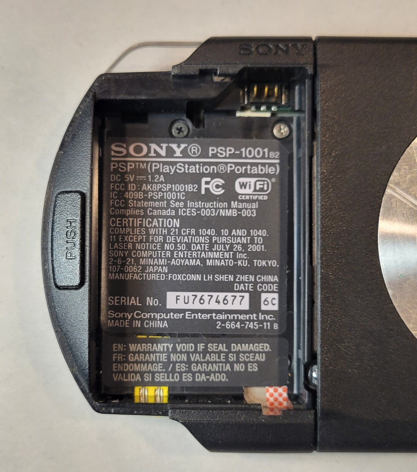 2005 Sony PlayStation Portable PSP PSP-1001 w/ Box Parts & Repair No Battery