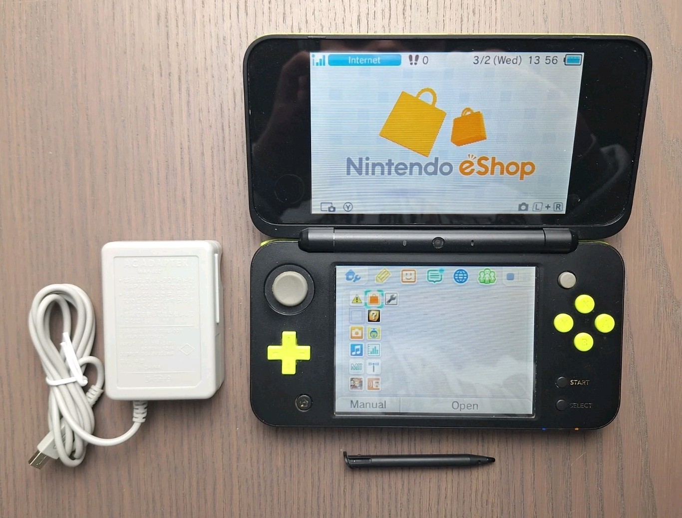 New Nintendo 2DS XL Lime Black | Charger + 32GB SD Card | Region Free USA