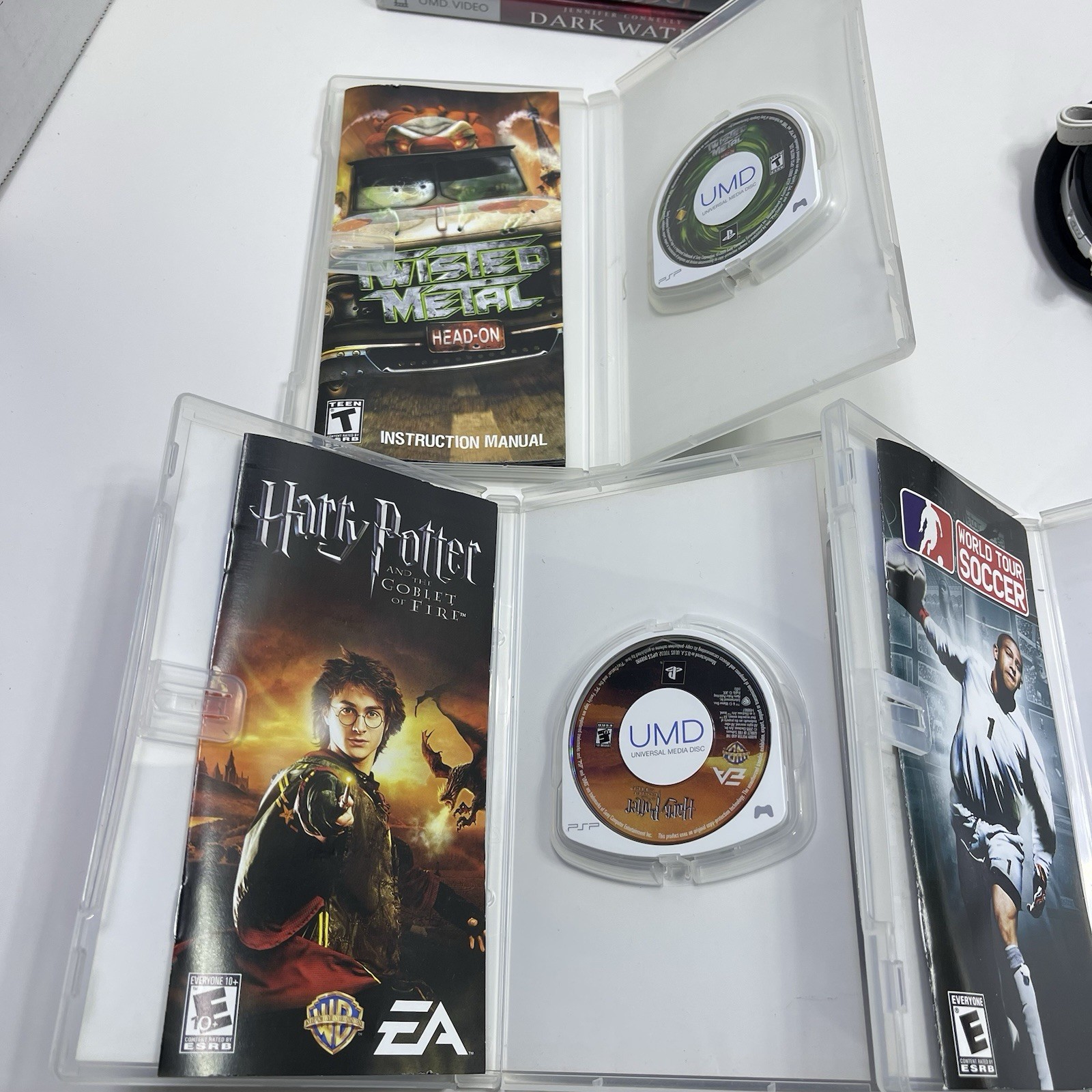 Sony PSP-1001 Lot Black Handheld Console W/ Games Memory Stick Charger & Manual