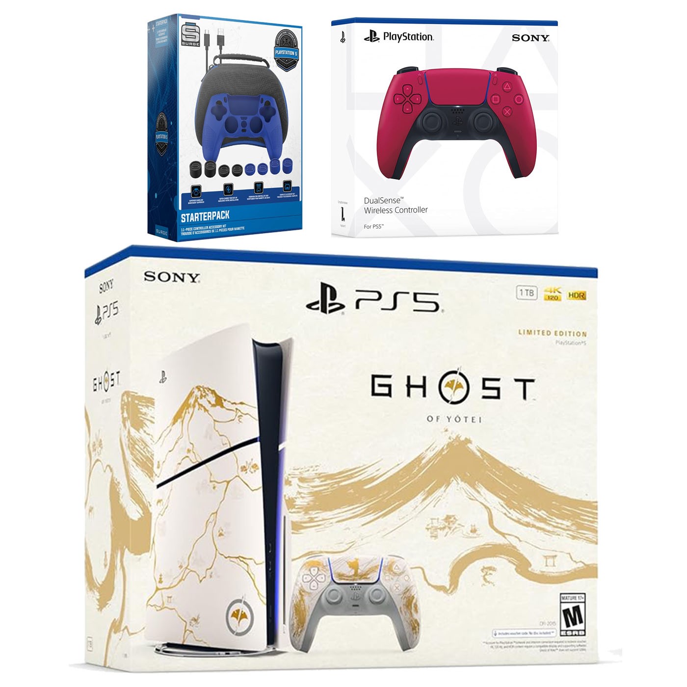 Sony PS5 Ghost of Yotei Disc + Extra Controller + Accessory Kit – Cosmic