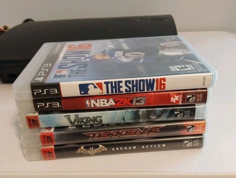 Sony PlayStation 3 Slim PS3 120GB Console w/1 OEM Controller 5 Games Please Read