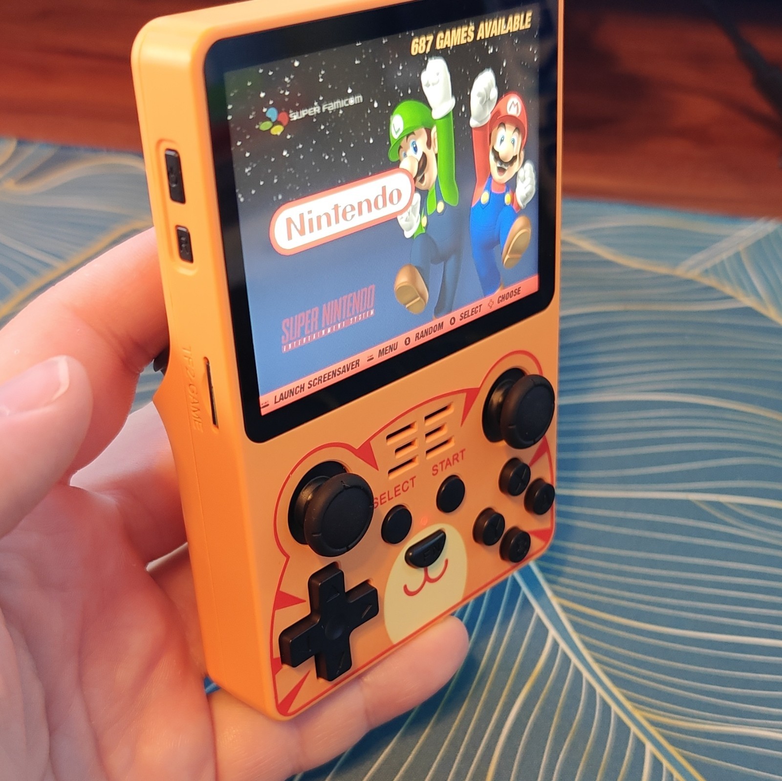 Powkiddy RGB20S Orange/Black Handheld System 64GB TONS OF GAMES