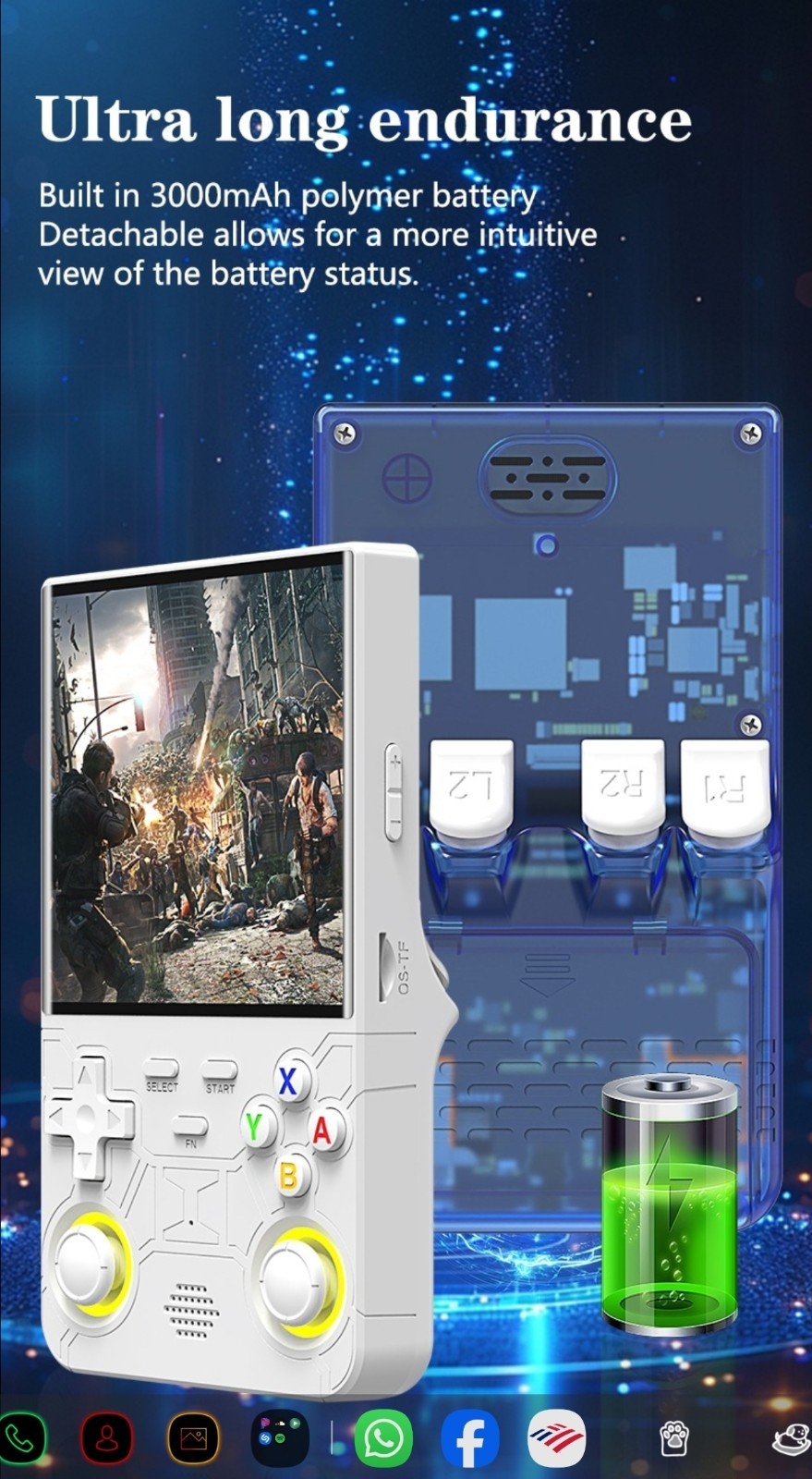 R36 Ultra Handheld Game Console 2025 128 gb With Wi-Fi Support Double Joystick