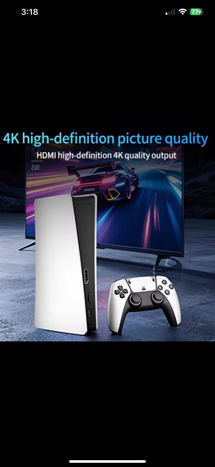 RS5 Game Console Dual Stick 2.4G 2 Wireless Controllers 20000+64GB 2 Joysticks