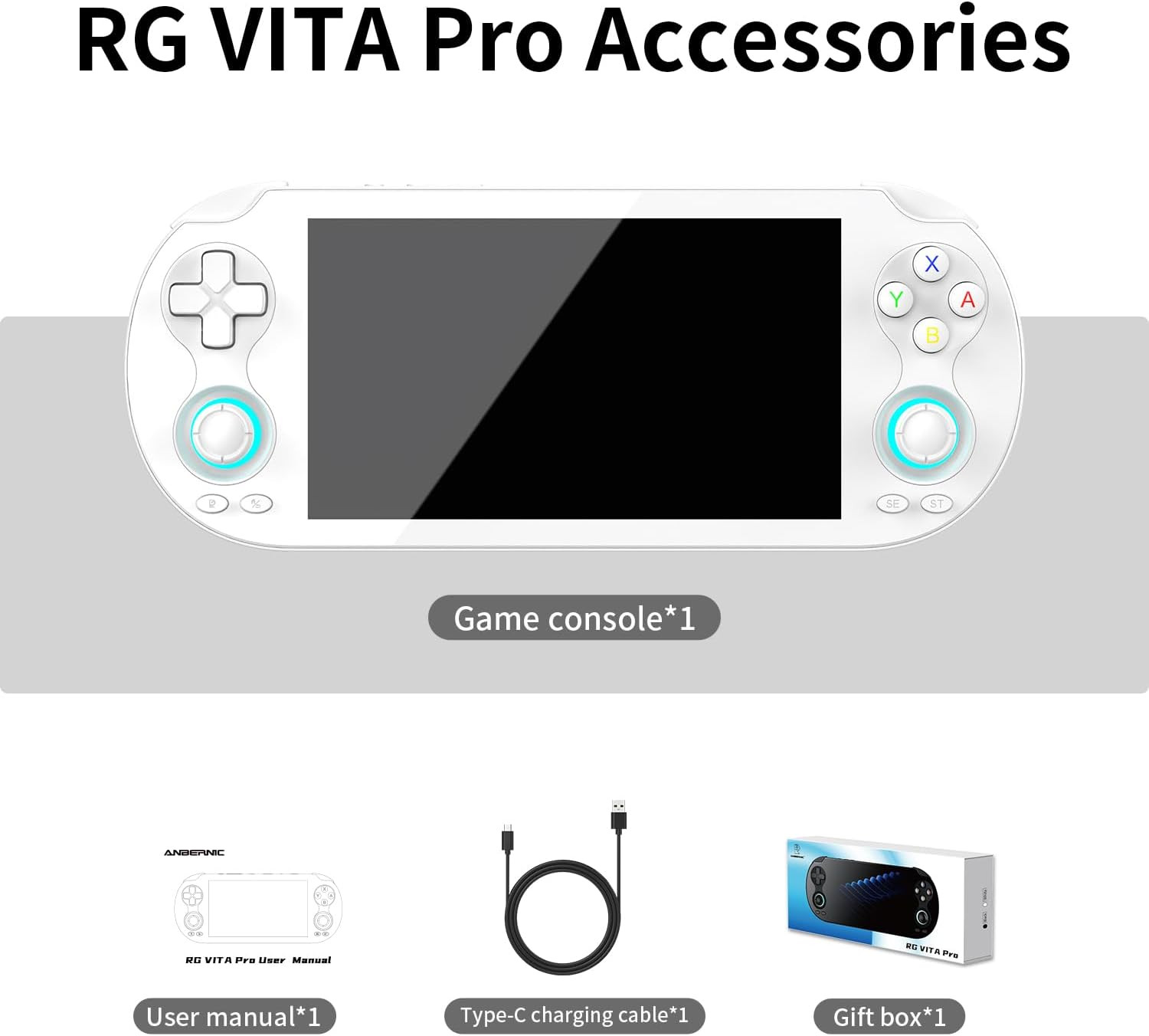 Ayhgicxt RG VITA Pro Retro Handheld Game Console RG VITA Pro RK3576 Dual OS Andr