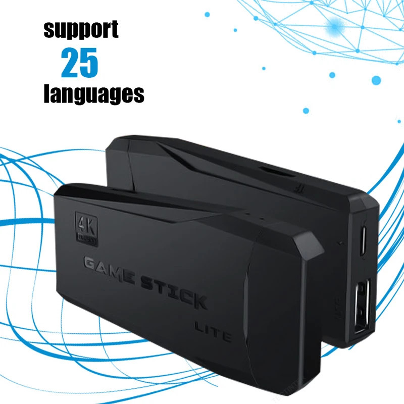 M8 4K Mini Game Stick,40000 Built-in Games with Twin 2.4G Wireless Controllers