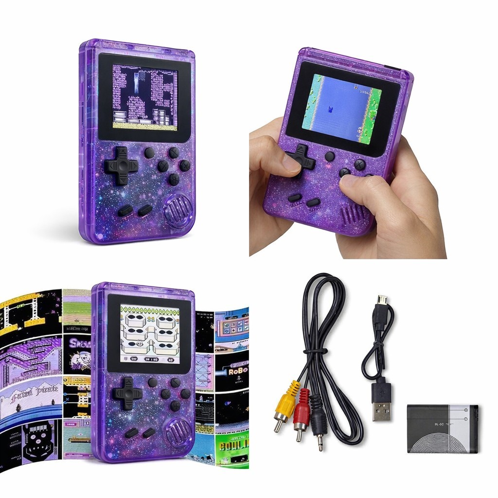Merkury Innovations Arcade Fun Portable Game Console 200 Games Purple