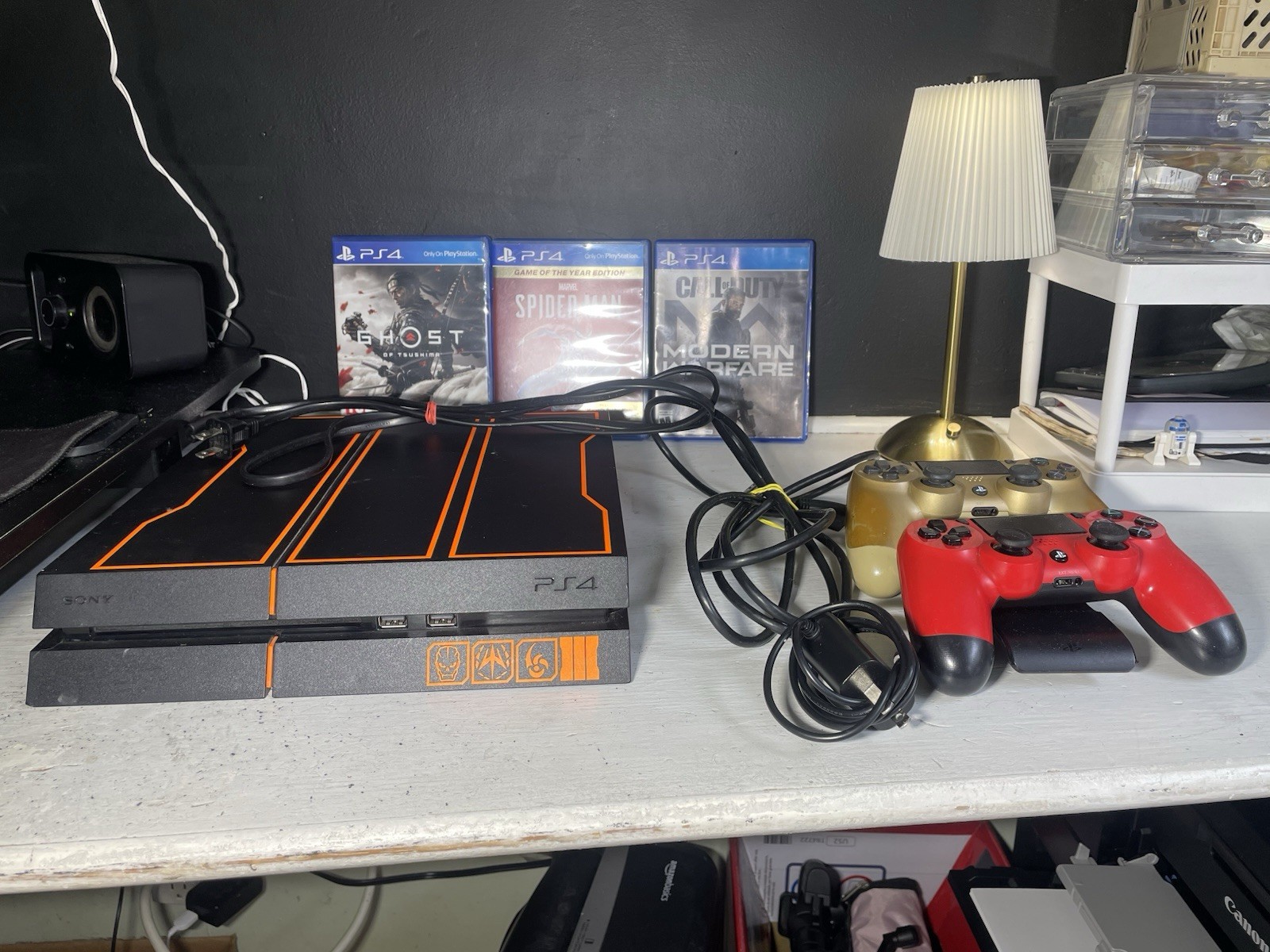 Sony PlayStation 4 Black Ops 3 Edition Console w 2 Controllers, charger, 3 Games