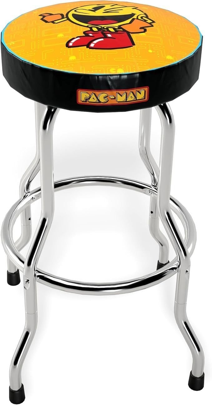 Arcade1Up Pac-Man Adjustable Arcade Stool Chrome Steel Frame A1U