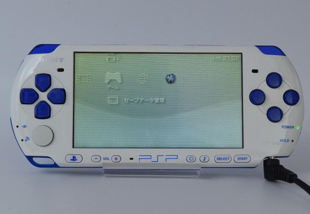 Sony PSP-3000 White Blue Console Tested Working Region Free SD Card