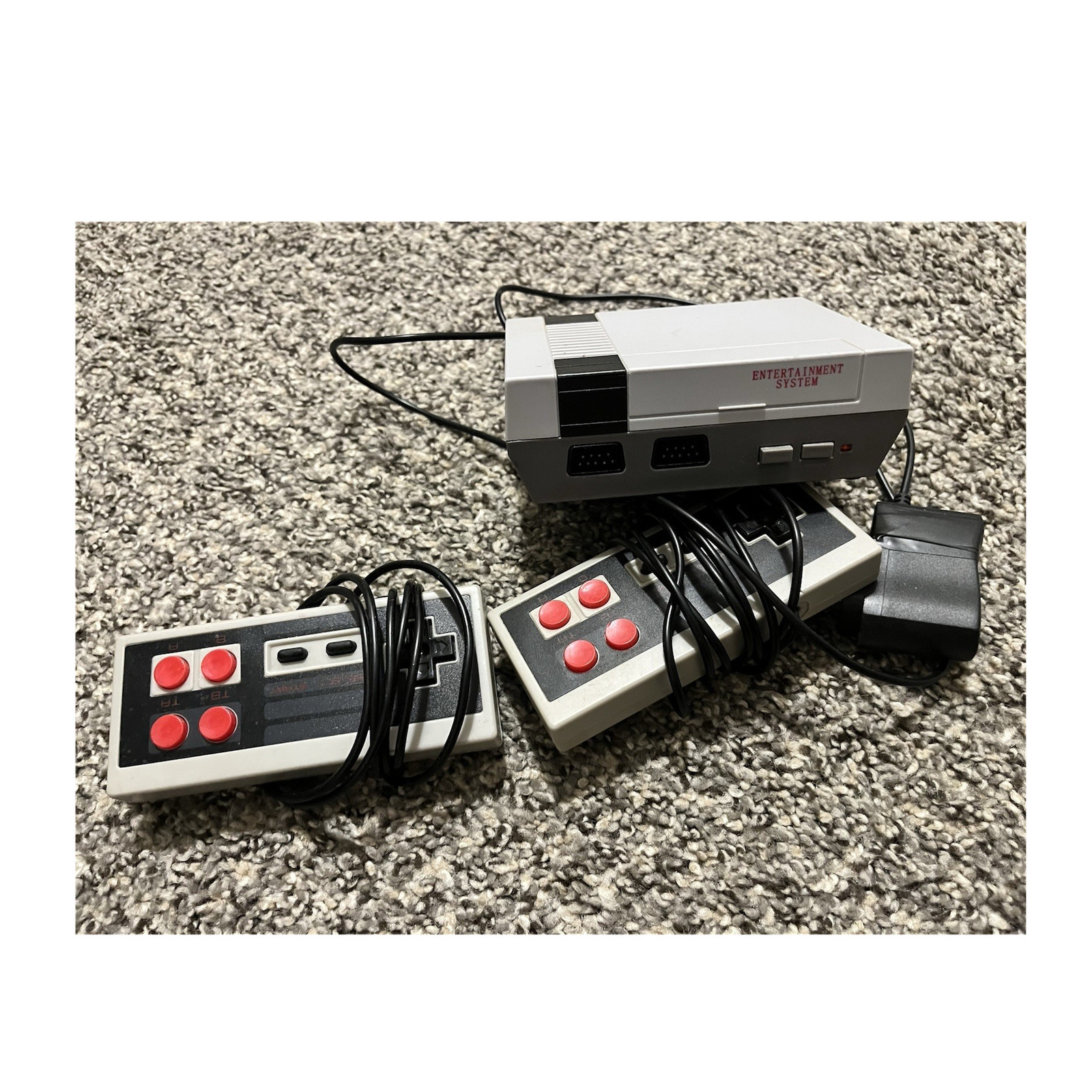Entertainment System Home Console Wired Gray Black Red with 2 Controllers