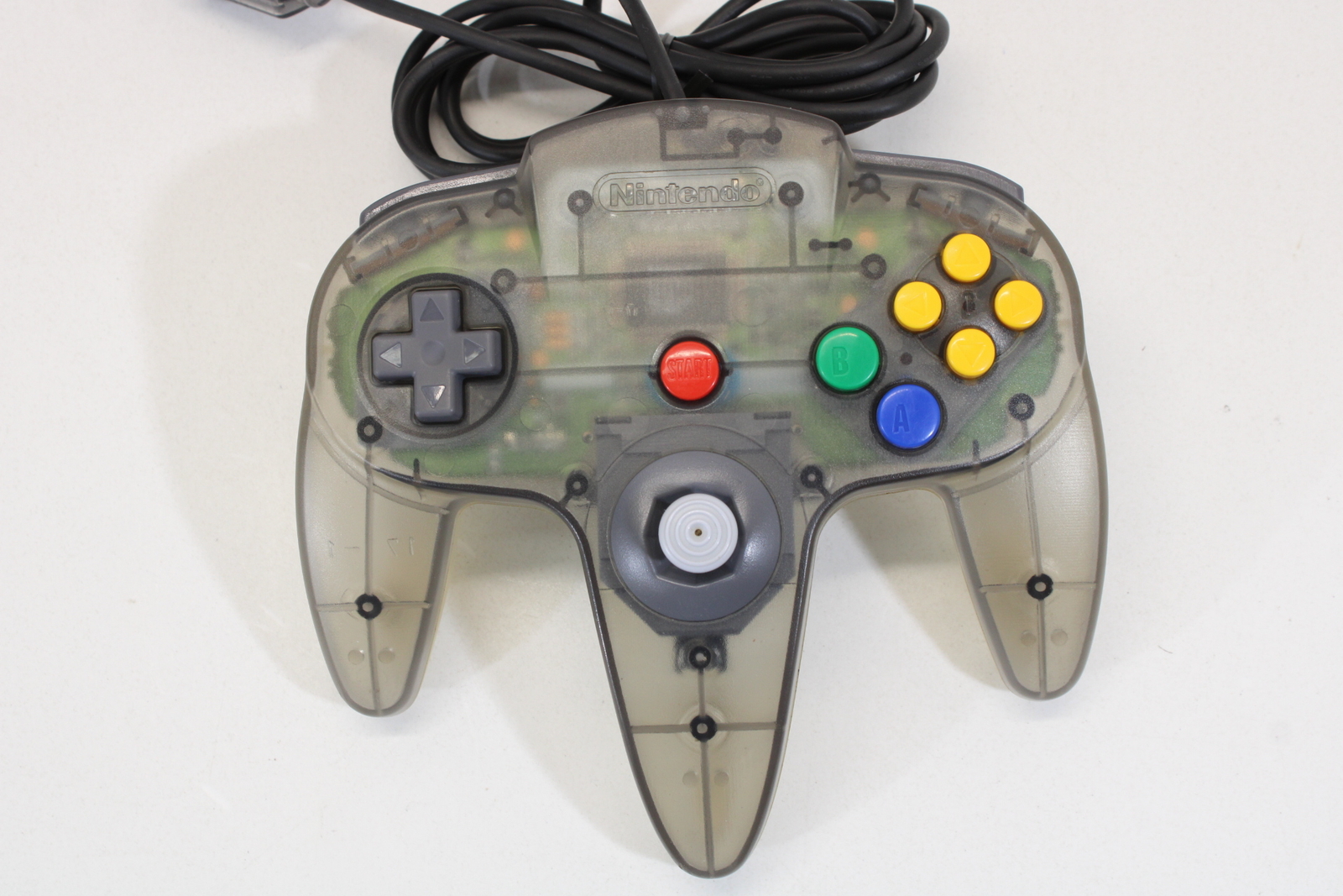 NINTENDO 64 Clear Black Console & JUSCO Controller 7/10 AC AV N64 REGION FREE