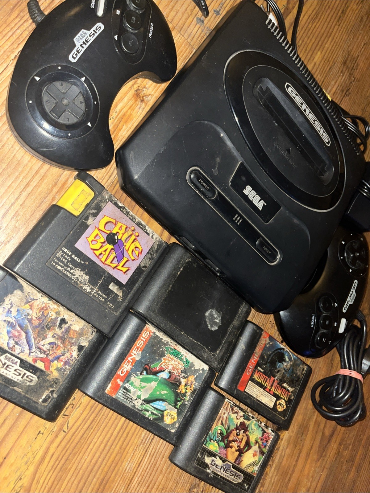 Sega Genesis Model 2 Console MK-1631 Bundle 6 Games – Spider-Man Mortal Kombat