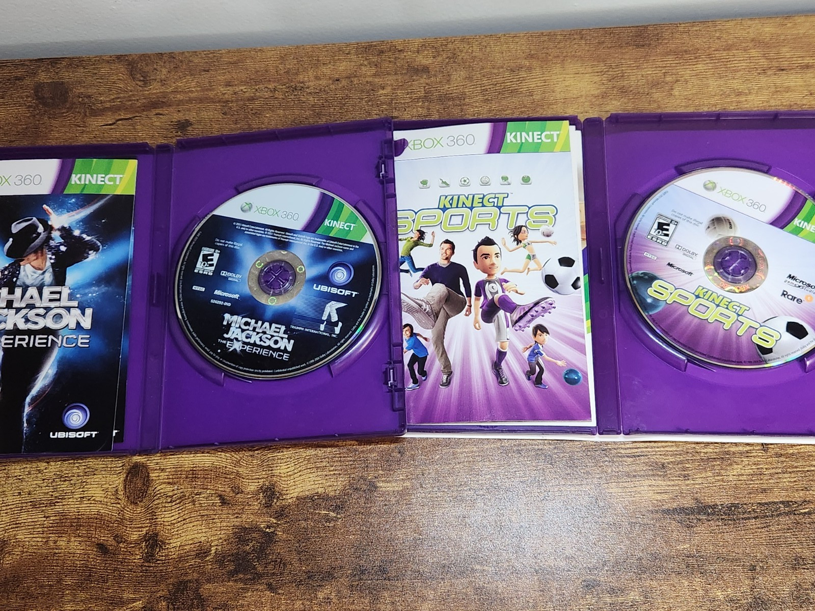Microsoft Xbox 360 E 250GB Game Console W/ Kinect 2 Controllers/ 2 games TESTED