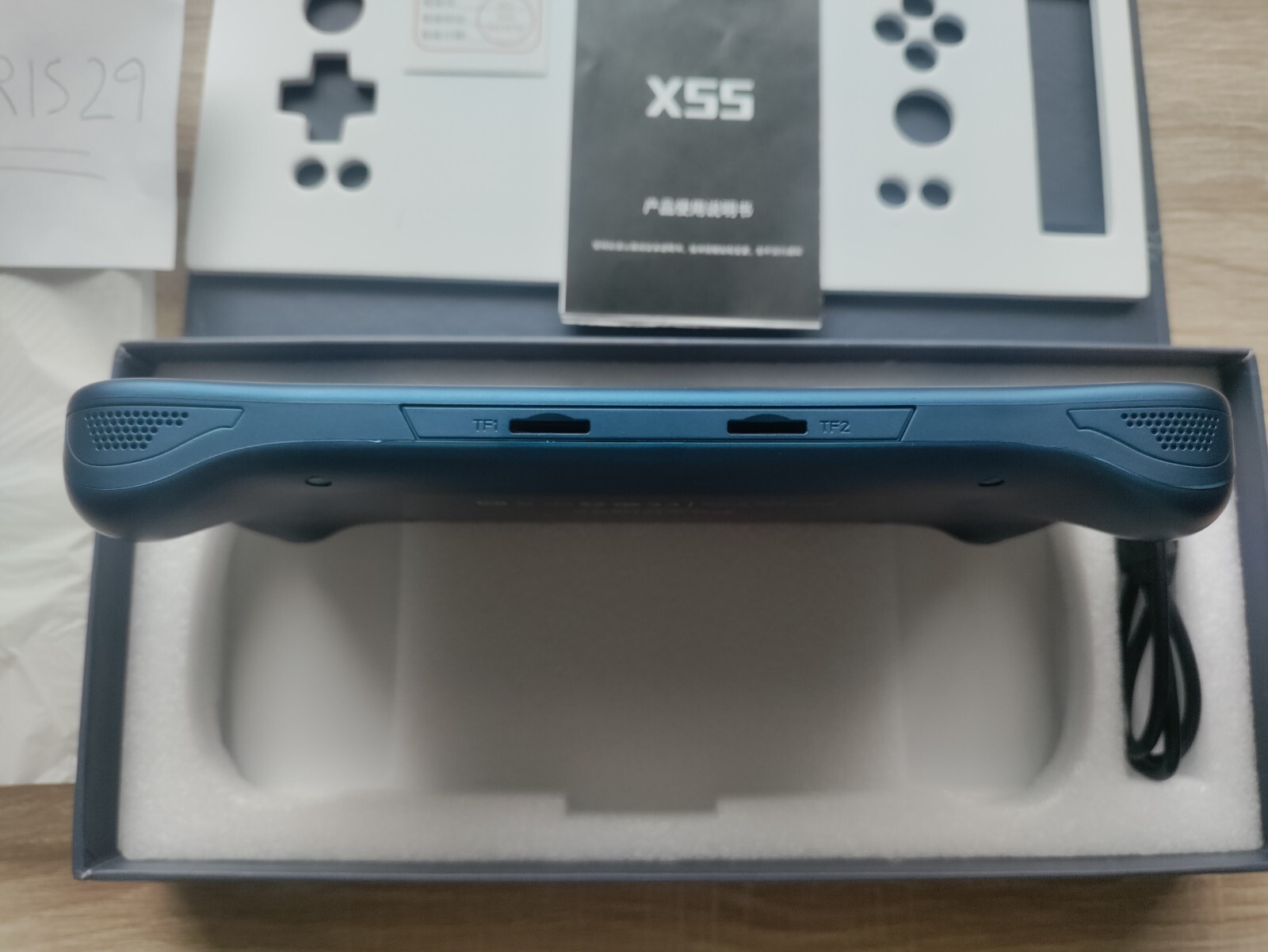 Powkiddy X55 Retro Gaming Handheld Console Only, Blue (No SD Cards)