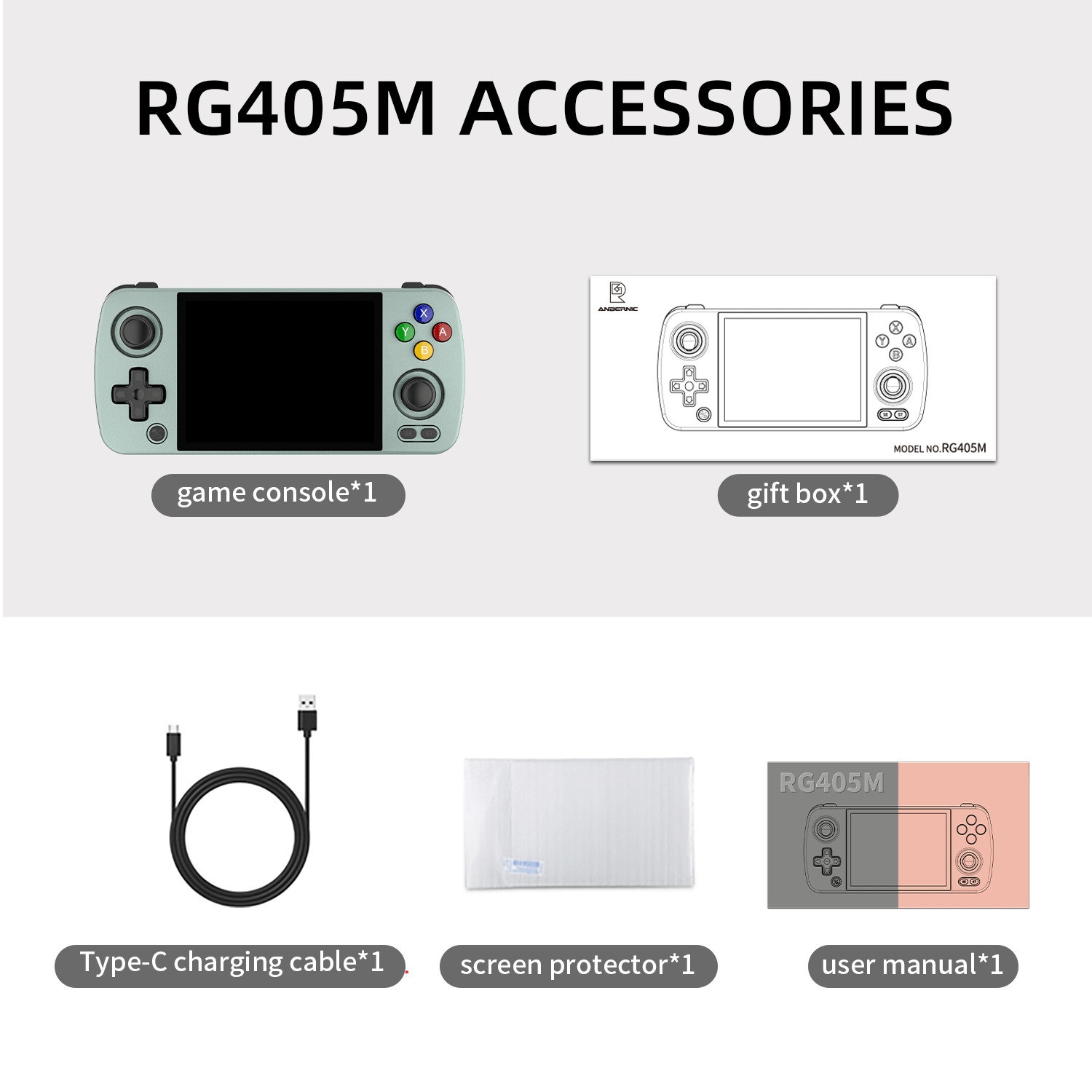 ANBERNIC RG405M Retro Handheld Game Console Metal Case 128G Android 12