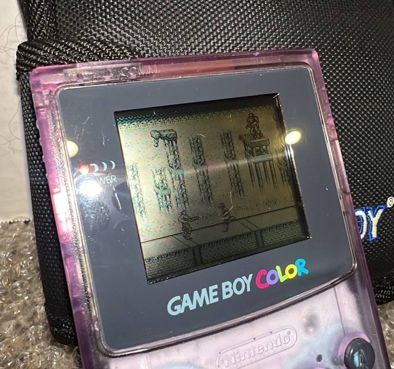 Nintendo Game Boy Color Atomic Purple Handheld System CGB-001 W/7 Games Works