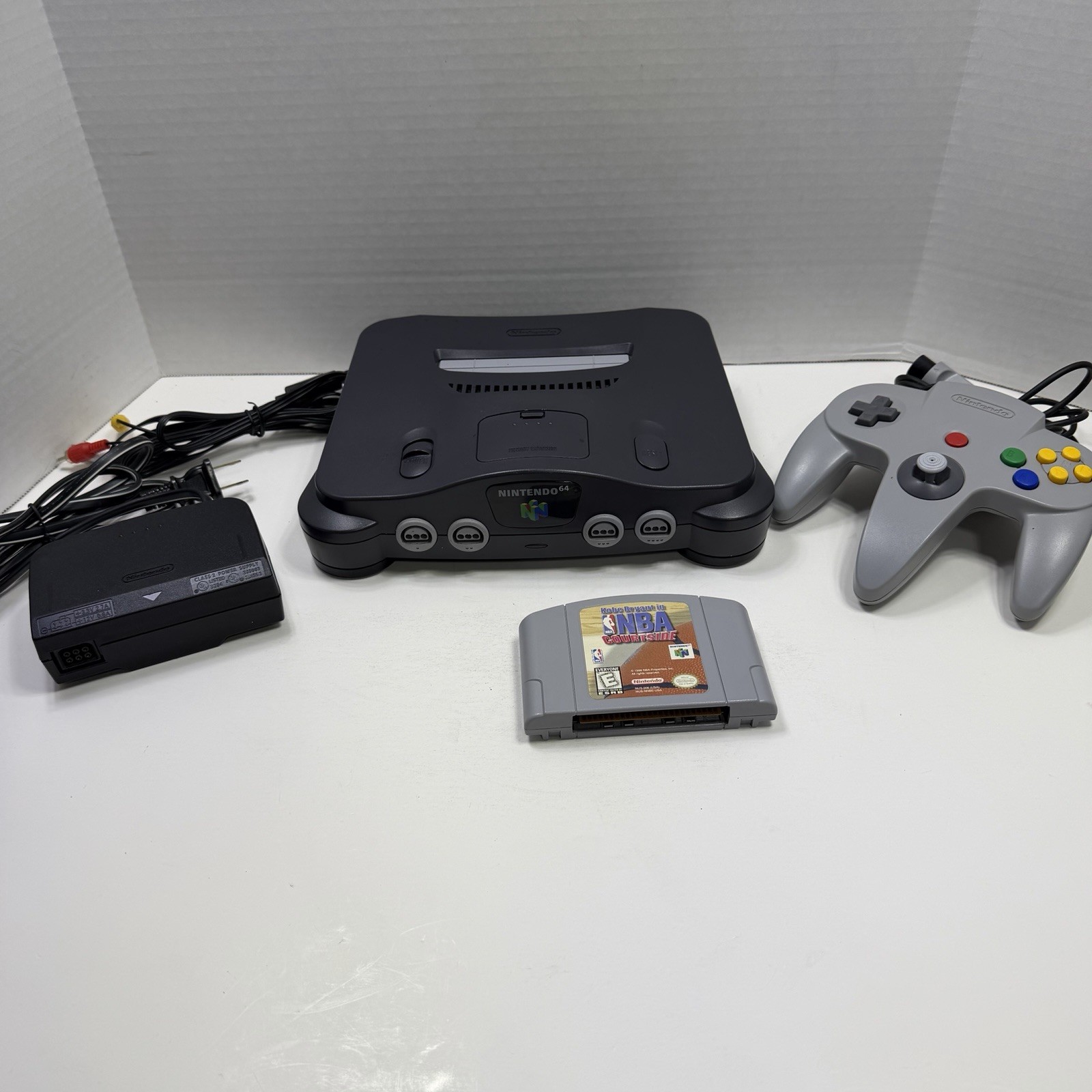 Nintendo 64 NUS-001 Black Console w/Controller, Game & Cables, Tested/Cleaned