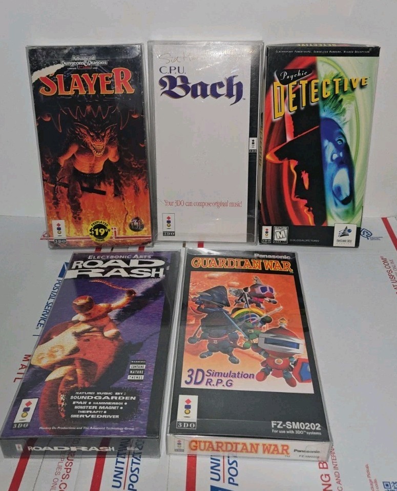 5 3DO Games Including C.P.U Bach NEW SEALED, Slayer, Road RASH, GUARDIAN WAR