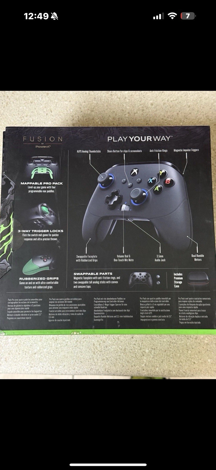 Xbox One S W/ Fusion Controller & Standard Controller. Battery Pack. All Cords.