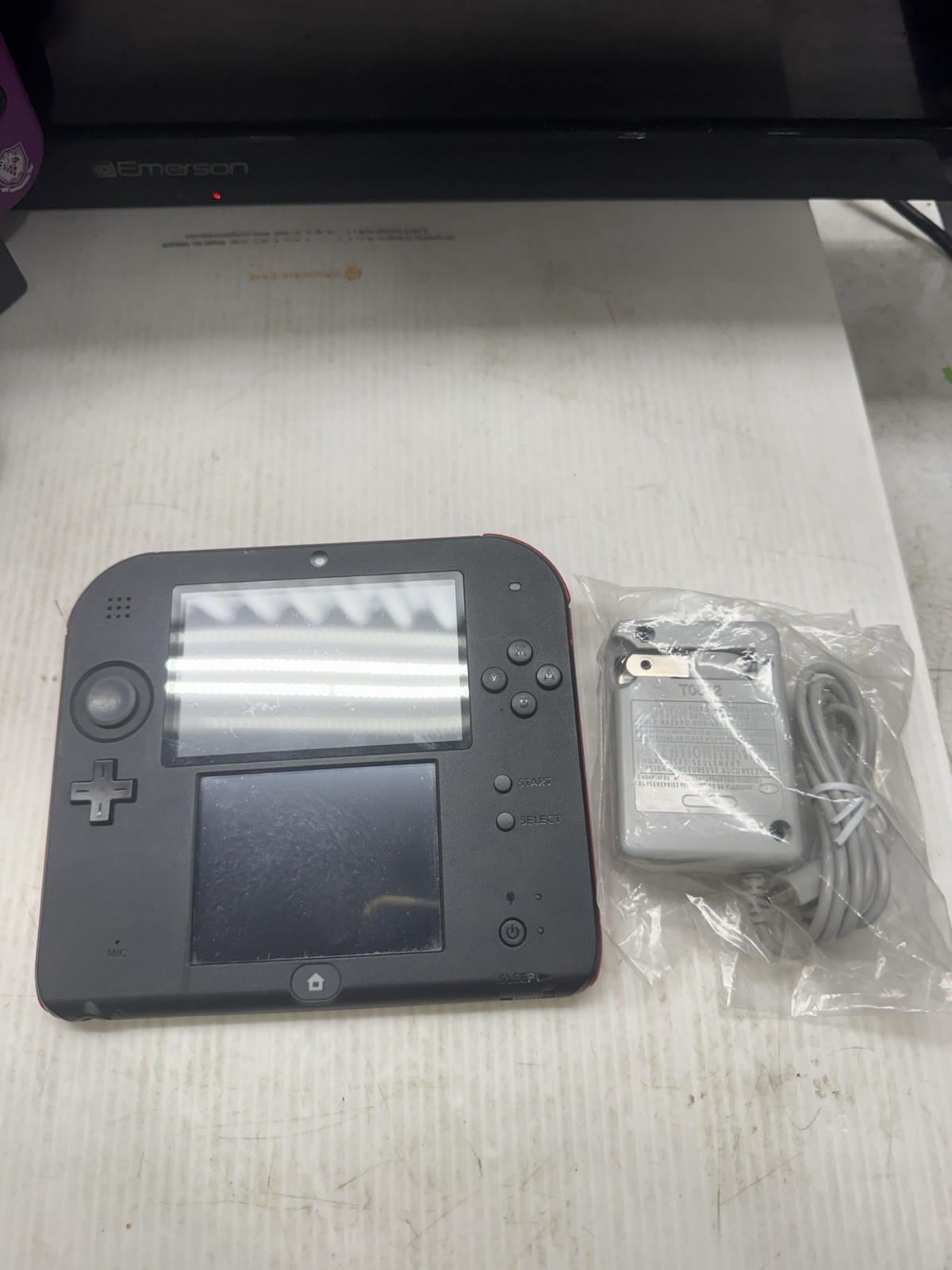 Nintendo 2DS Crimson Red Handheld System – Red/Black – Tested/Works