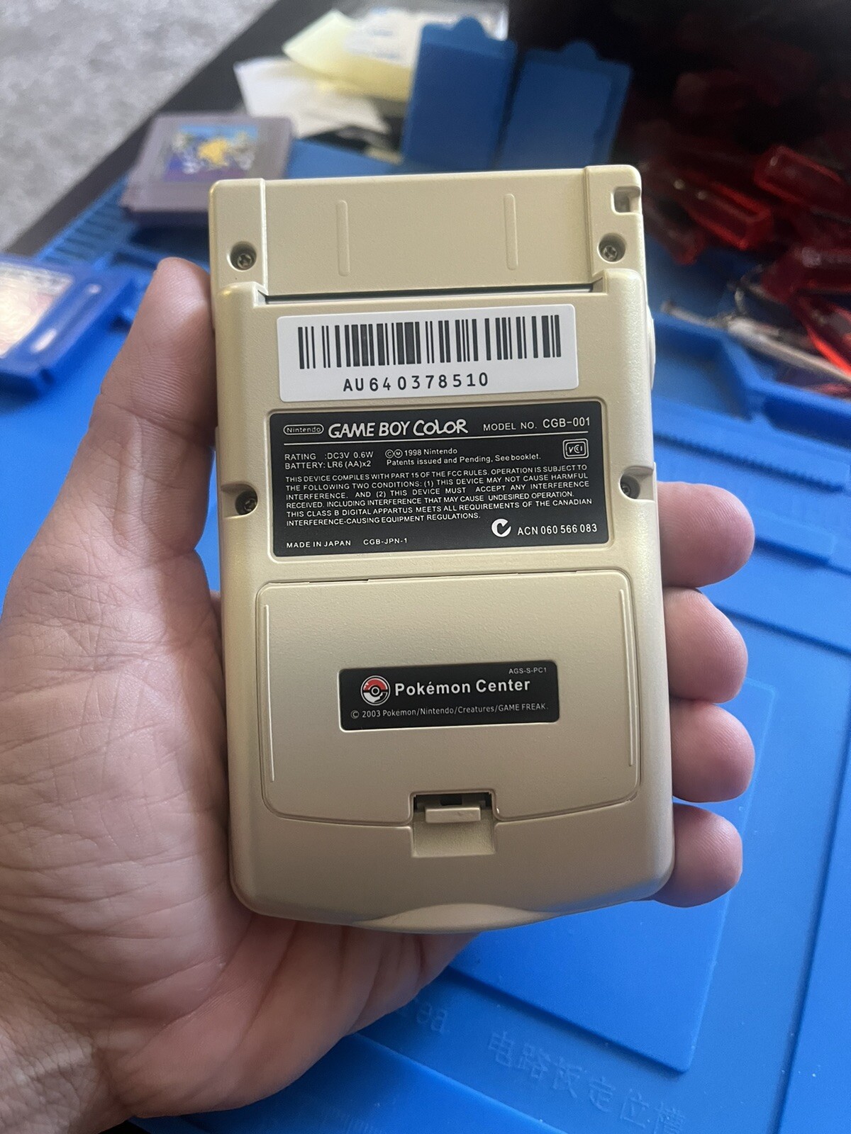 Backlit TFT Gold Pokémon Gameboy Color Cartridge Nintendo GBC Anime Pikachu