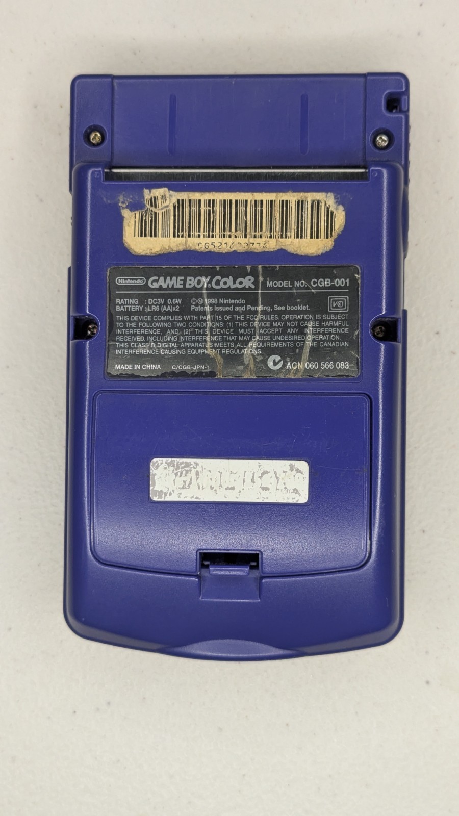 Nintendo Game Boy Color CBG-001 Purple w Poke’mon Trading Card Game, Tested