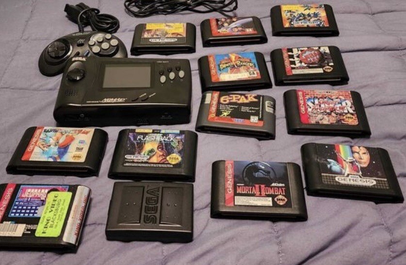 CLEAN! Sega Genesis Nomad With Battery Pack, 12 Games, Accessories, +!