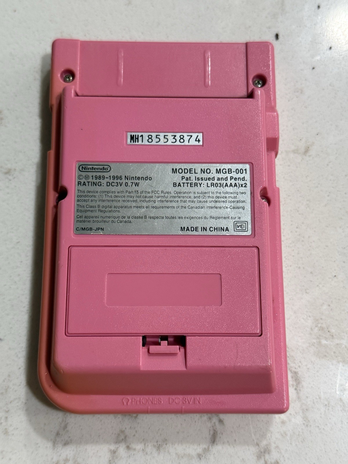 Nintendo Game Boy Pocket MGB-001 – Pink- 100% OEM – Working – Needs LCD READ