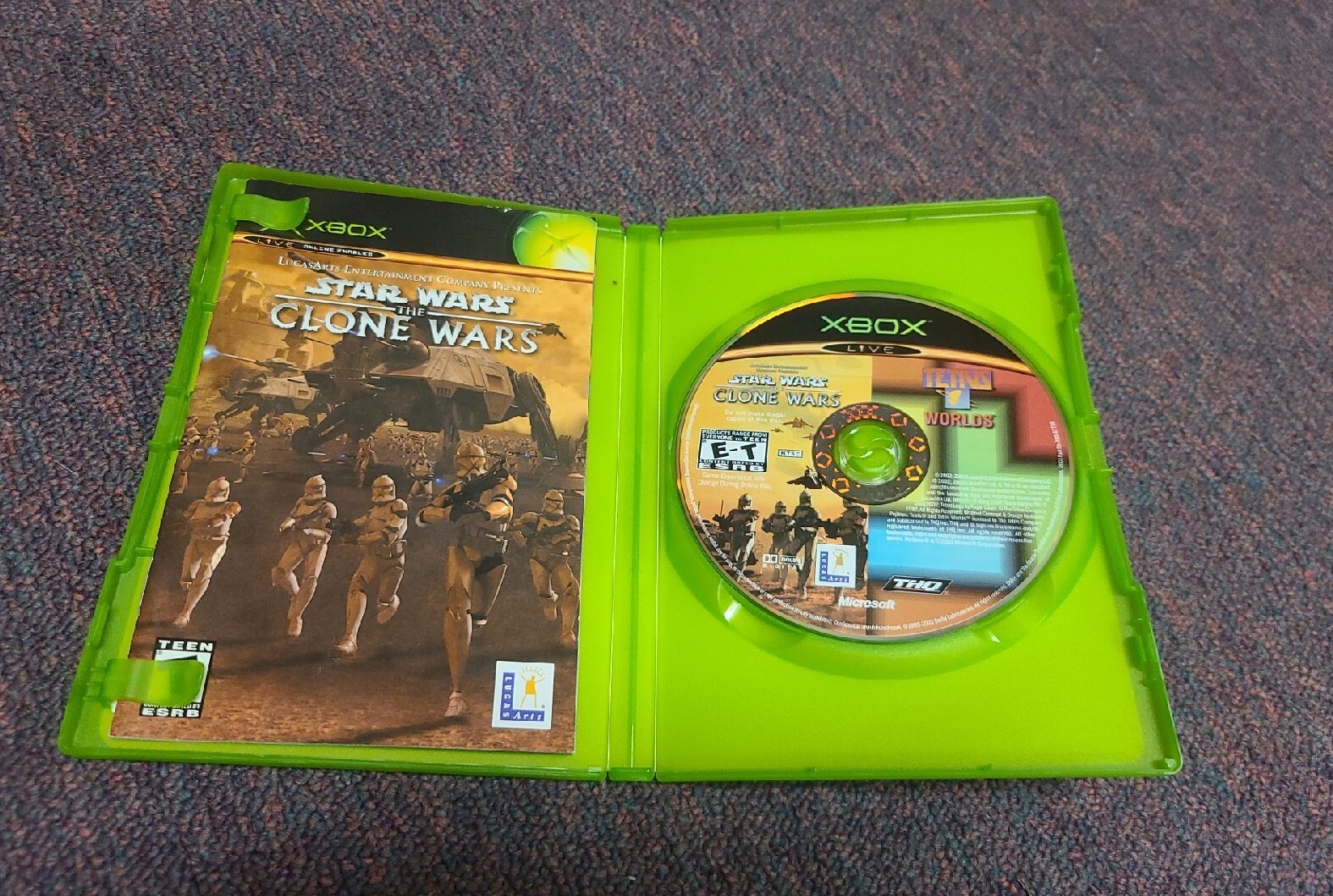 Original Microsoft Xbox Console System Stars Wars The Clone Wars Tetris World