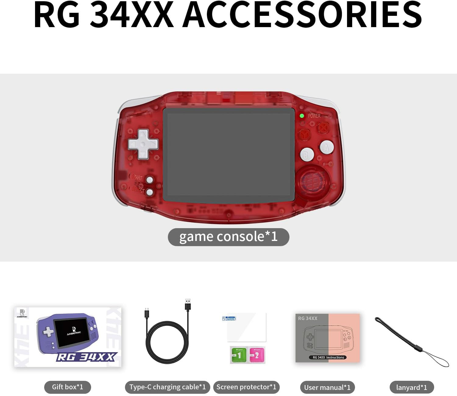 RG34XX Handheld Game Console 3.4-Inches 720*480 IPS Screen Built-In 32G+128G TF