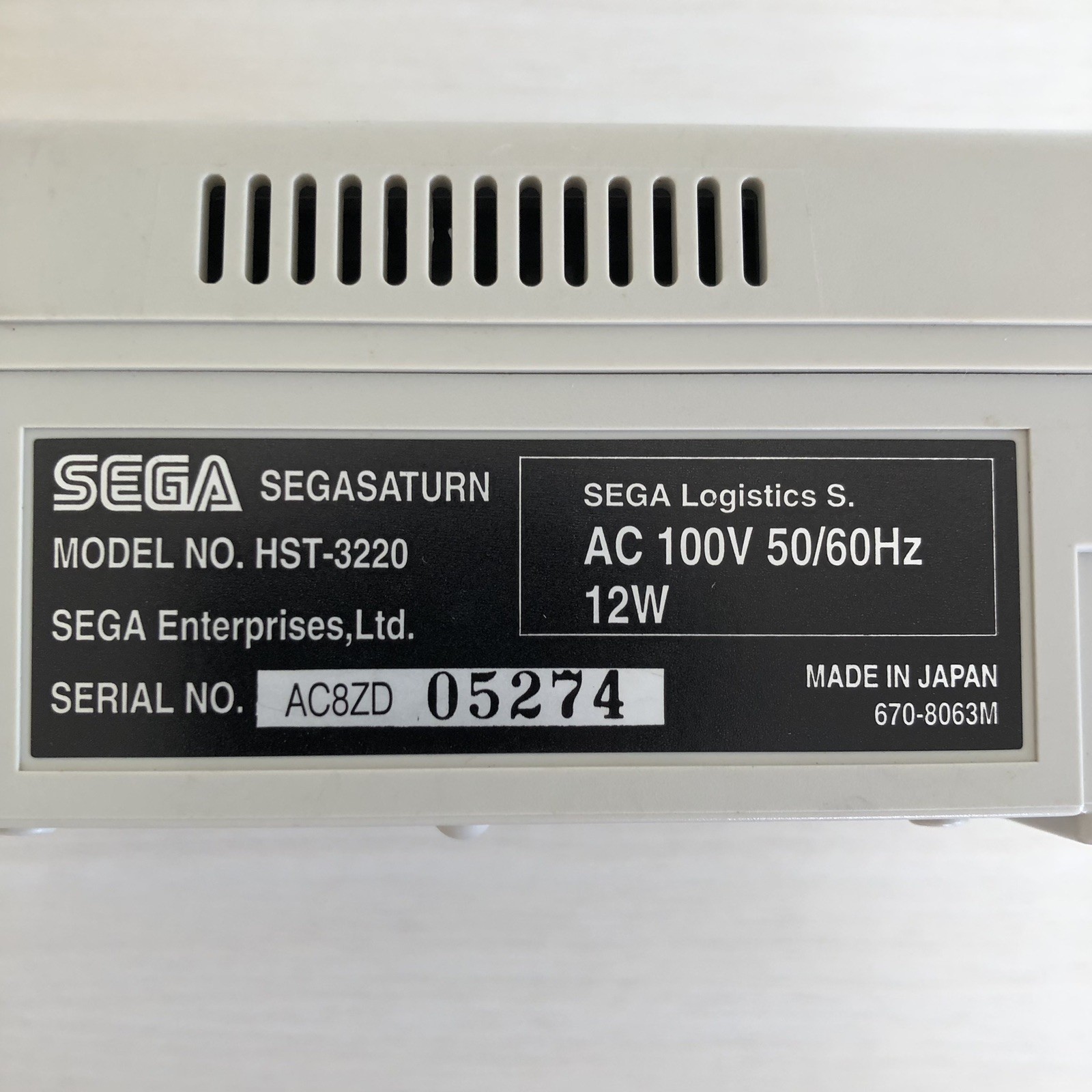 SEGA Saturn SS Console W/Controller White HST-3220 tested Japanese