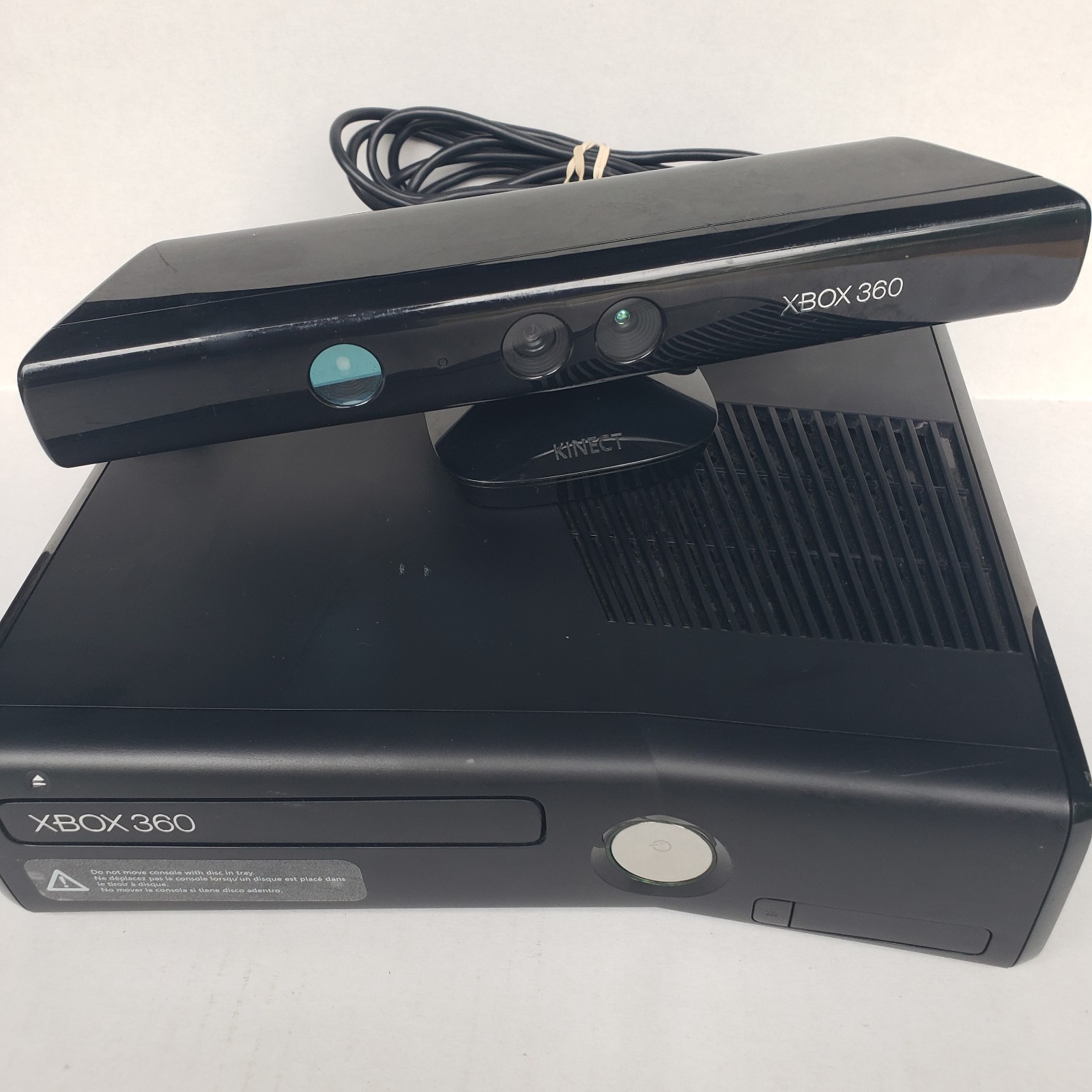 Microsoft Xbox 360 S 4GB Black Console 1439 with Kinect OEM Controller & 2 Games