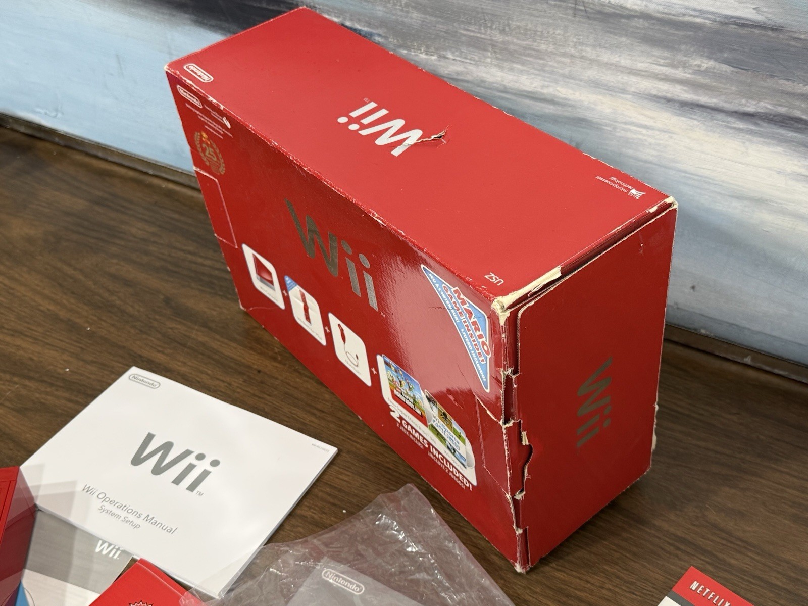 Nintendo Wii Red Console & Box RVL-001 (USA) Super Mario Bros. 25th Anniversary
