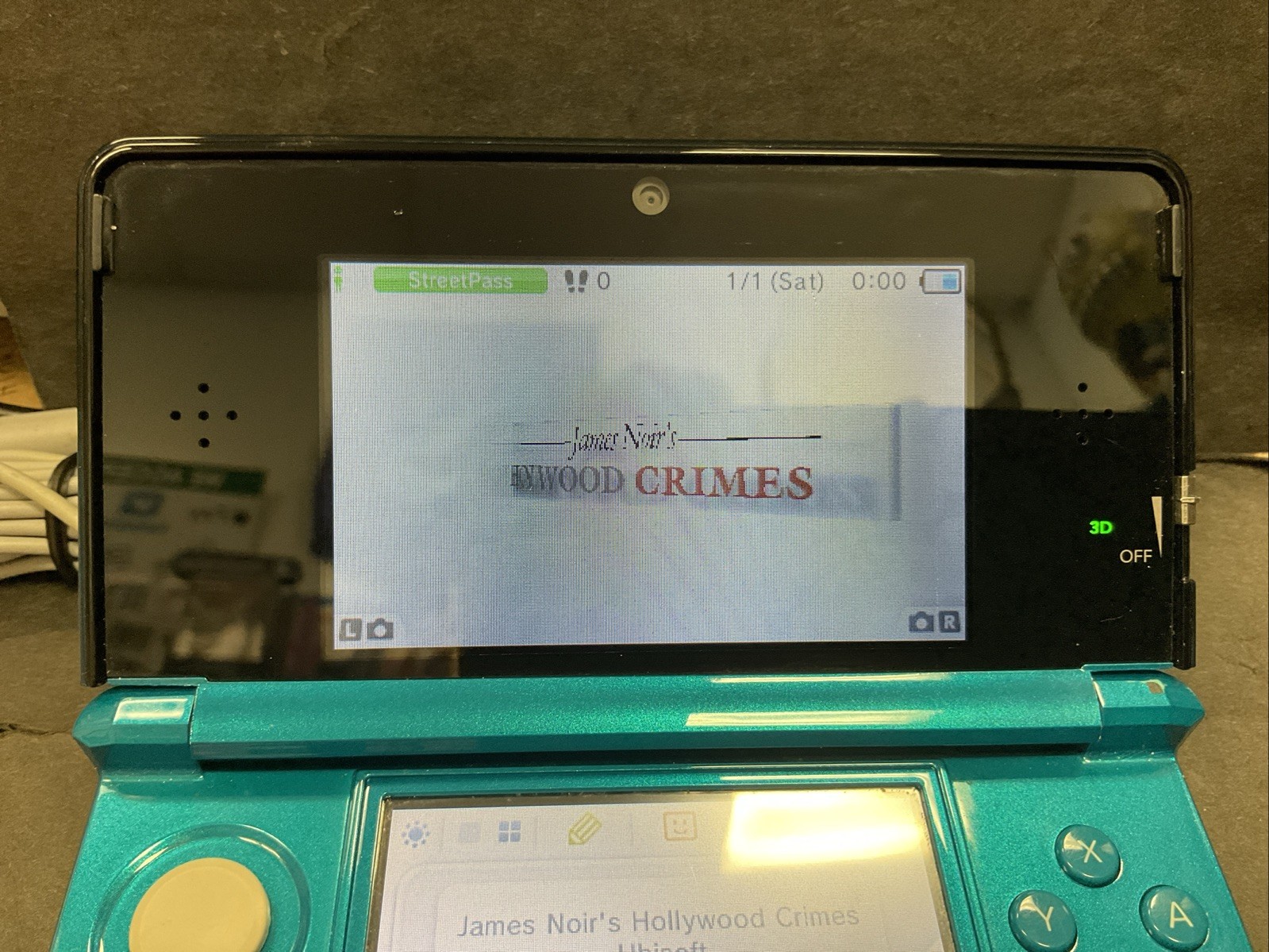Nintendo 3DS Aqua Blue Handheld Console Fully Tested Teal Bundle W/ Game Used