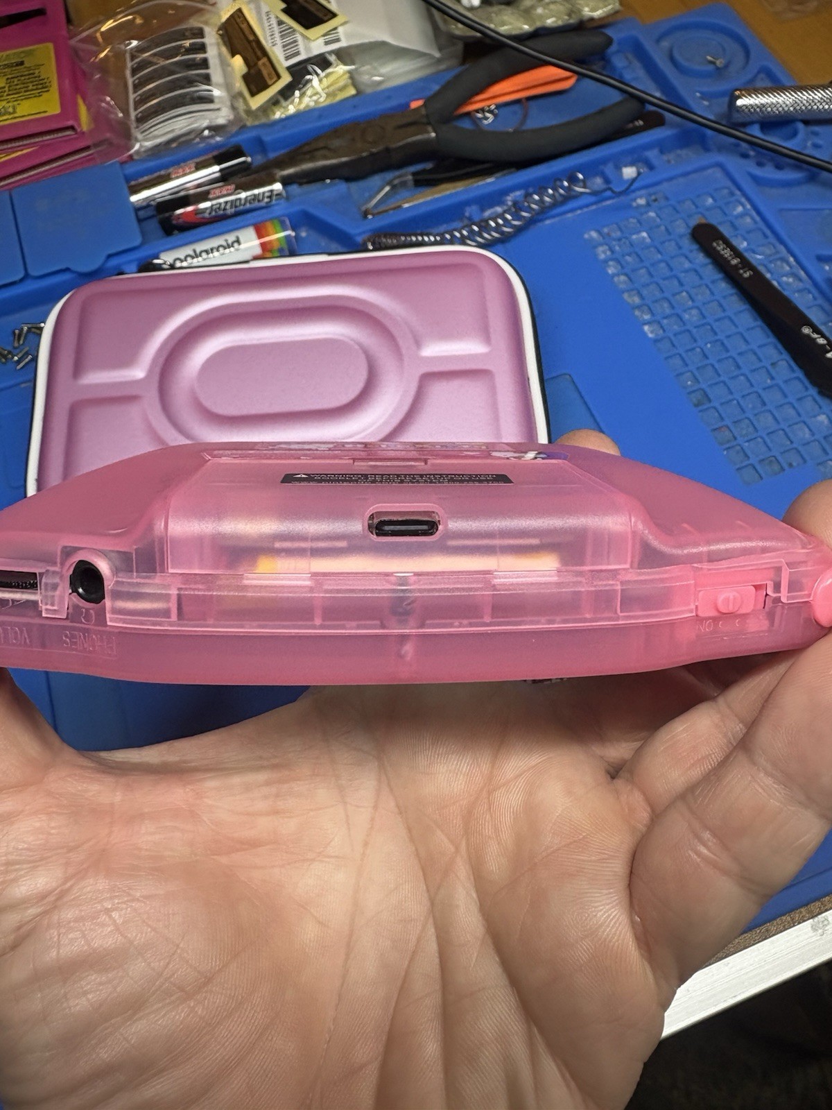 Backlit IPS V2 Hello Kitty Pink Nintendo Gameboy Advance USB C 1800 mah Battery