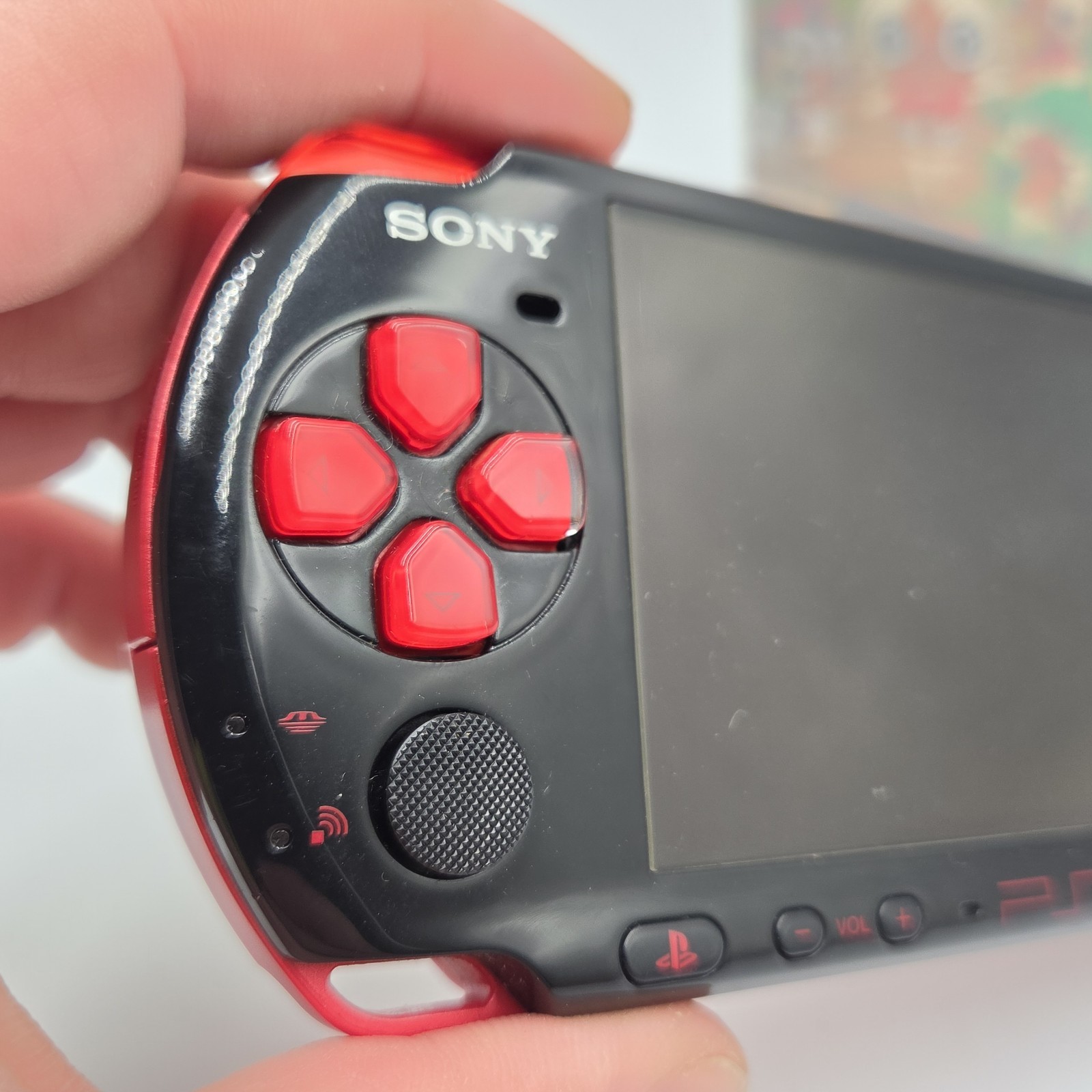 Sony PSP-3000 Red/Black Japan Import Bundle Tested Working UMD Reads + Charger