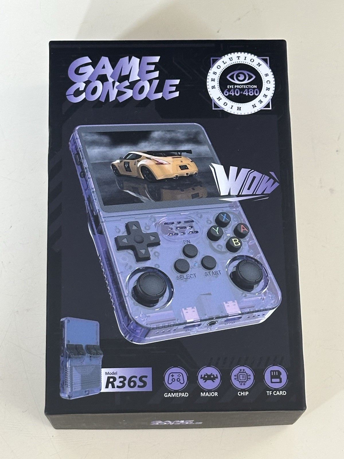 WOW Purple Handheld Game Console 128GB USB-C TF Card Slot 640×480